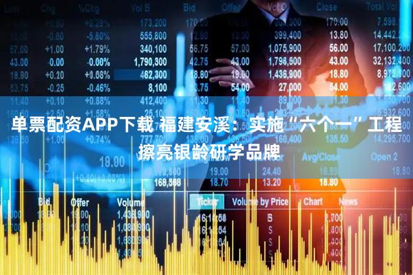 单票配资APP下载 福建安溪:实施“六个一”工程 擦亮银龄研学品牌
